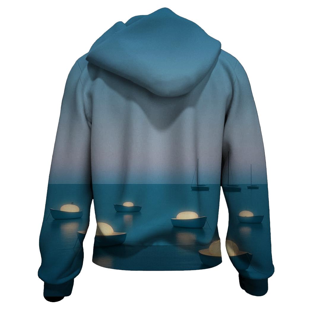 Serene Gradient Harbor printed hoodies