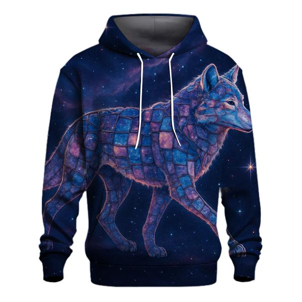 Starlit Mosaic Wolf printed hoodies