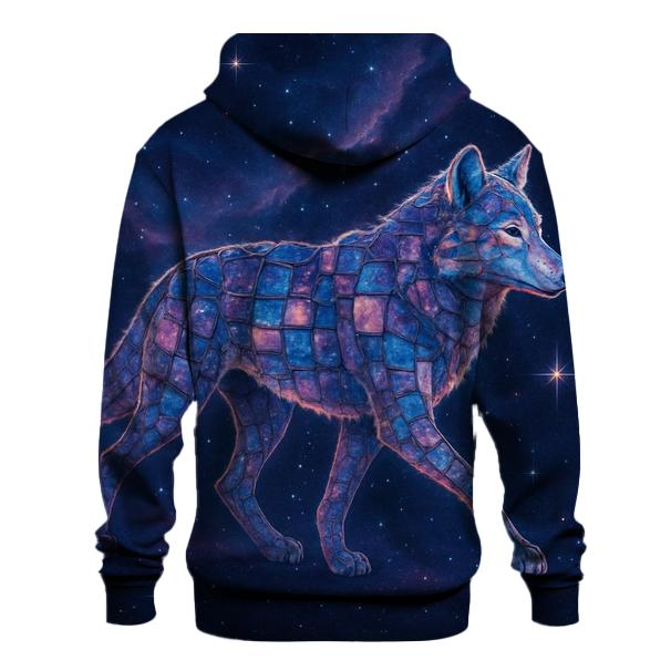Starlit Mosaic Wolf printed hoodies