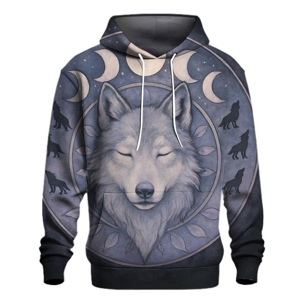 Spectral Mandala Wolf designer hoodies