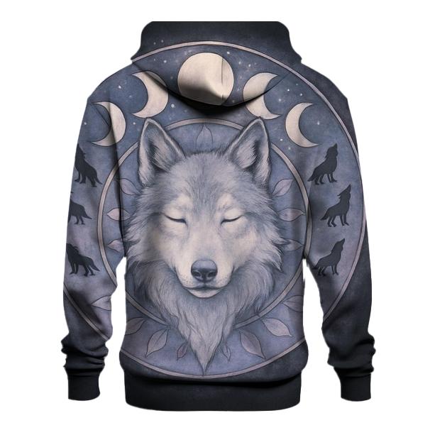 Spectral Mandala Wolf designer hoodies