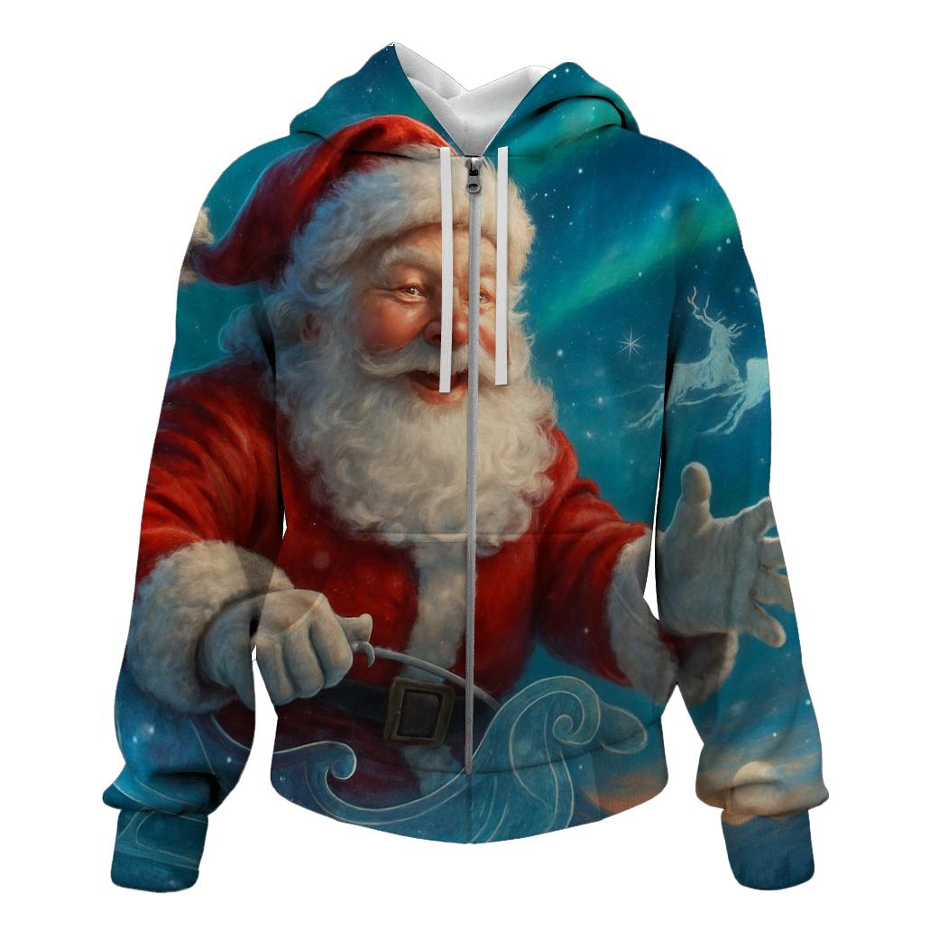 Aurora Sleigh Portrait zip-up hoodies