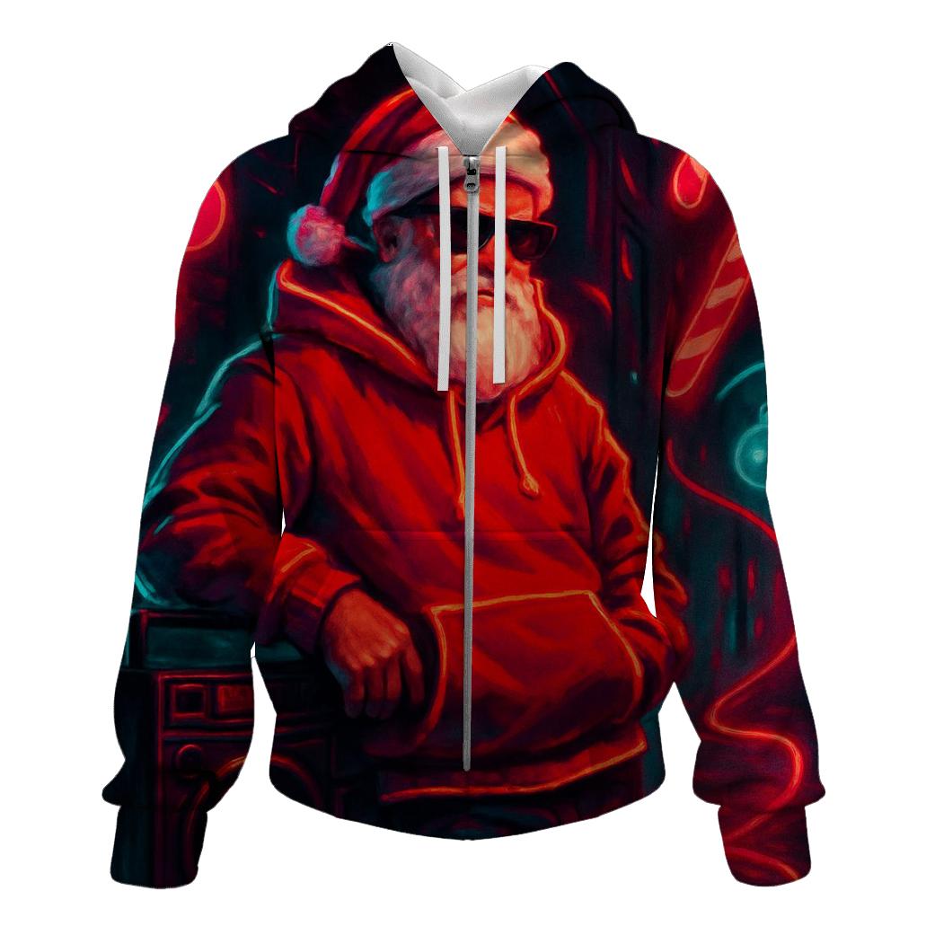 Neon Streetwear Santa printed hoodies