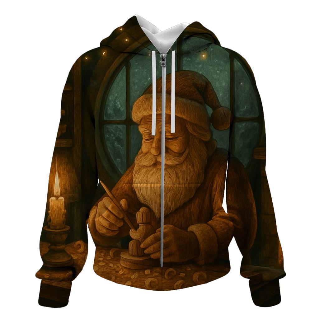 Woodland Toymaker Santa zip-up hoodies