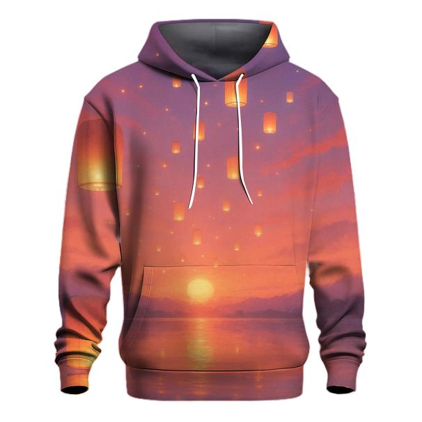 Lanterns Over Lake printed hoodies