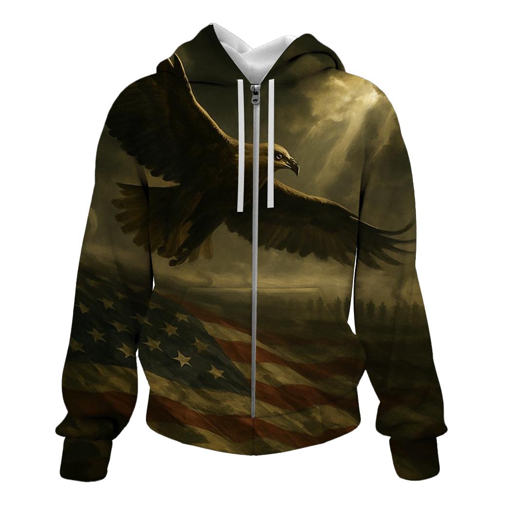 Eagle Over Valor Field zip-up hoodies