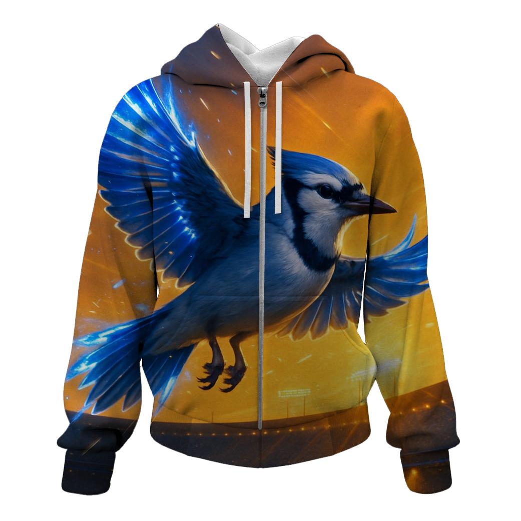 Blue Jay Over Stadium embroidered hoodies