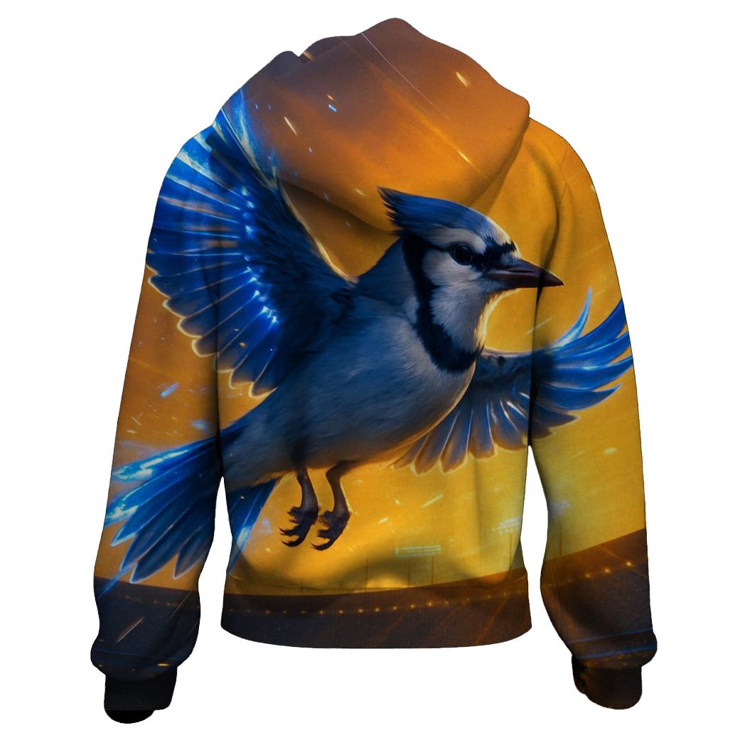 Blue Jay Over Stadium embroidered hoodies