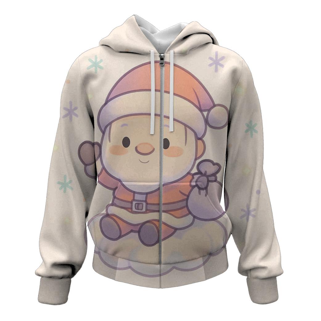 Chibi Candy Cloud Santa embroidered hoodies