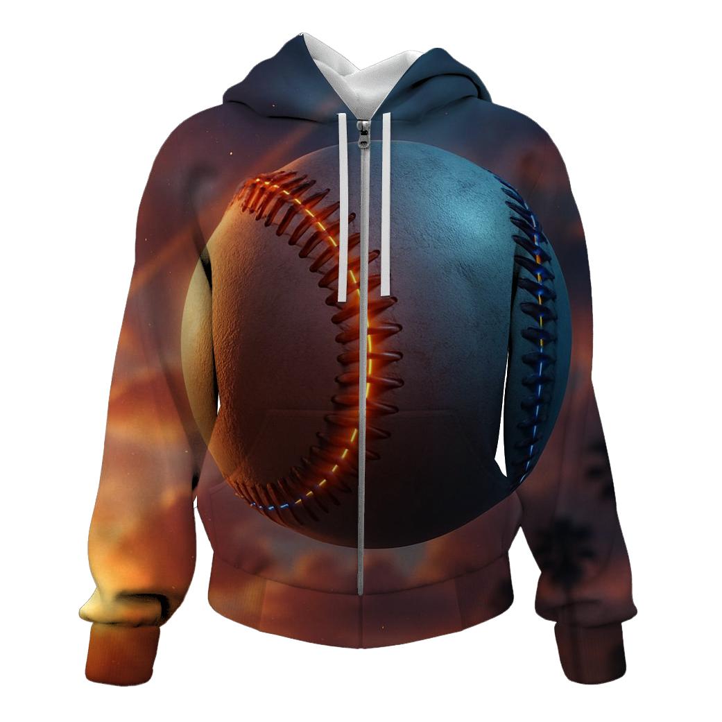 Sunset Seam Burst zip-up hoodies