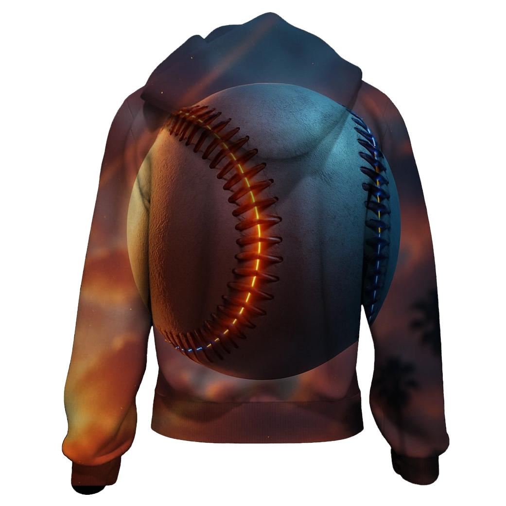 Sunset Seam Burst zip-up hoodies