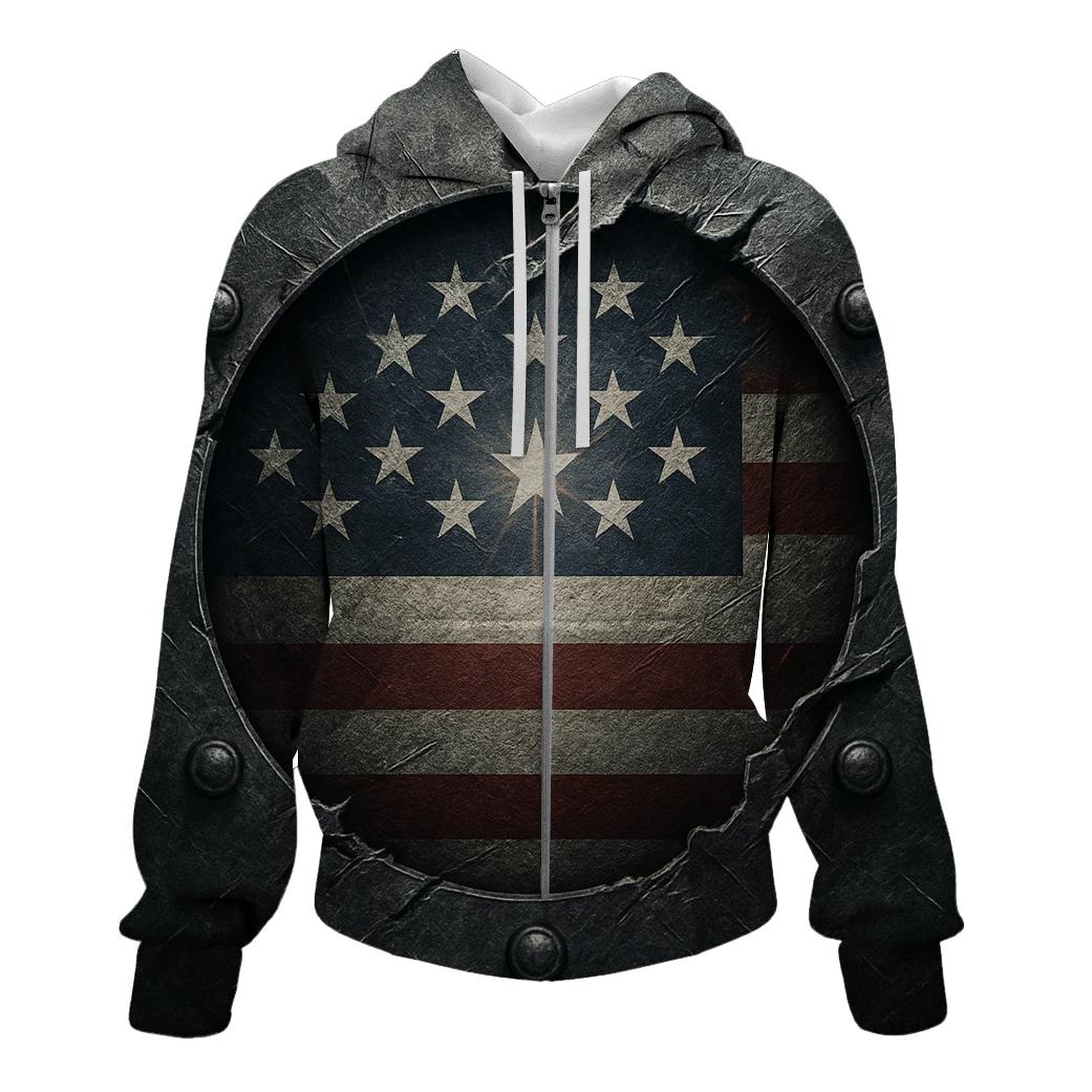 Steel And Stars Emblem graphic hoodies