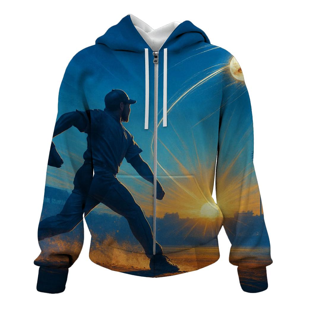 Golden Pitch Horizon embroidered hoodies