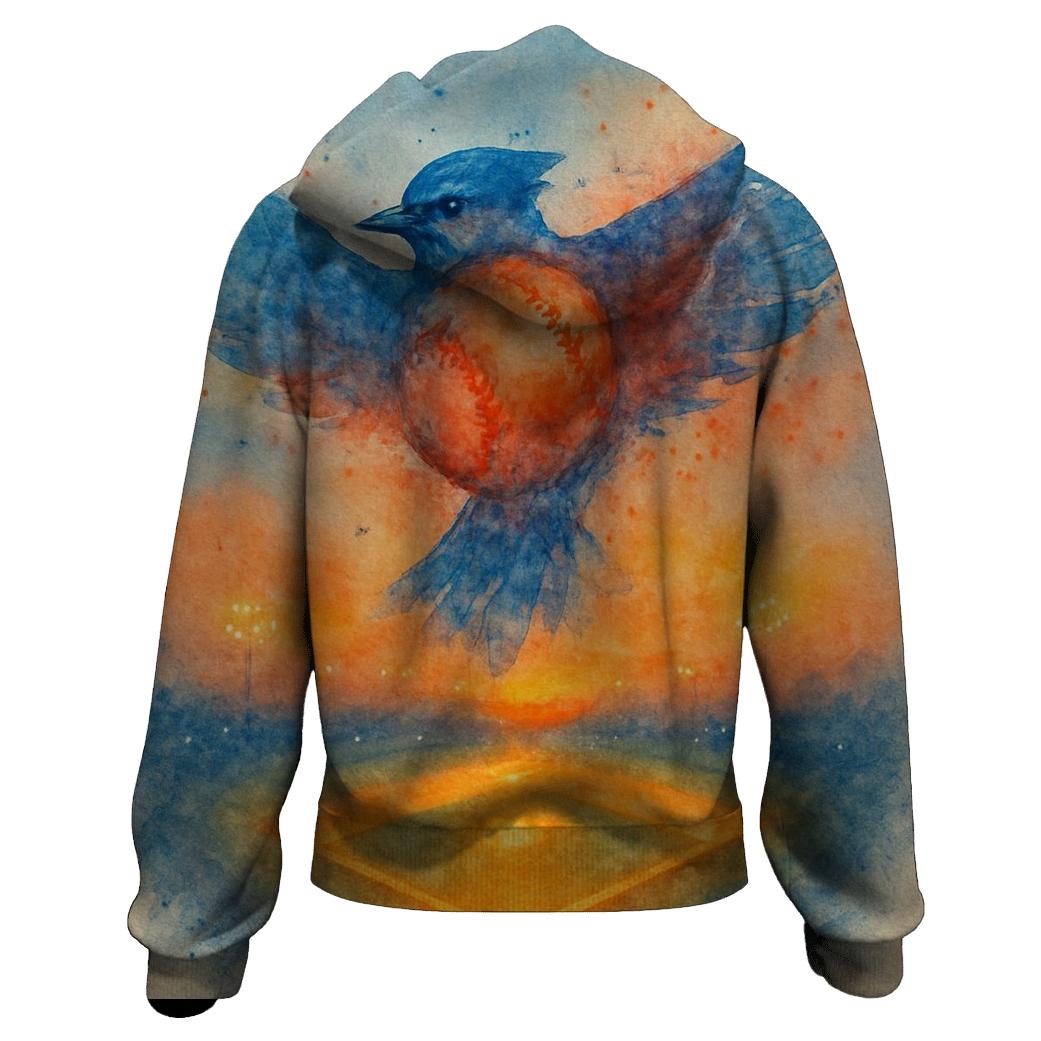 Blue Jays Flight Over Diamond lightweight hoodies