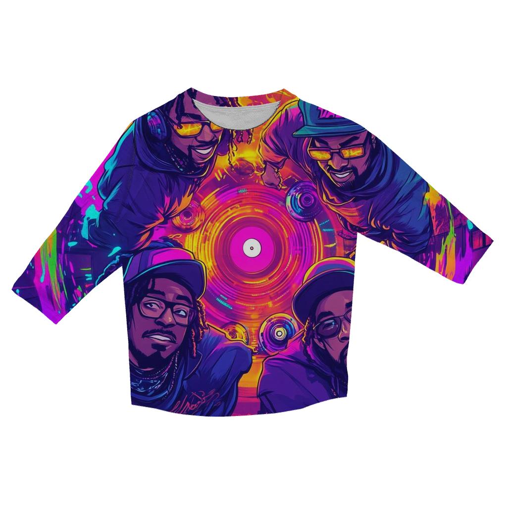 Neon Cipher Crew designer 3/4 sleeve blouses