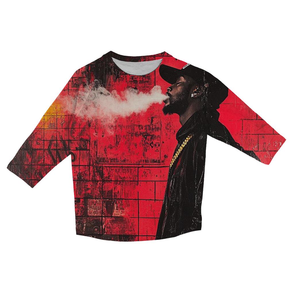Gritty Cipher Shadow trendy 3/4 sleeve tops