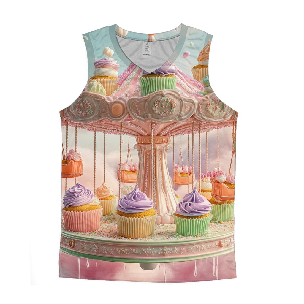 Cupcake Cloud Carousel graphic print tank tops