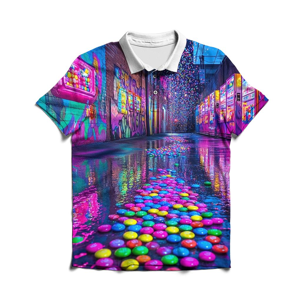 Skittle Rain Alley stylish collar polo tees