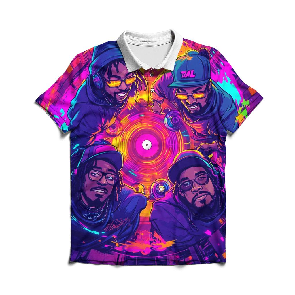 Neon Cipher Crew premium cotton polo shirts