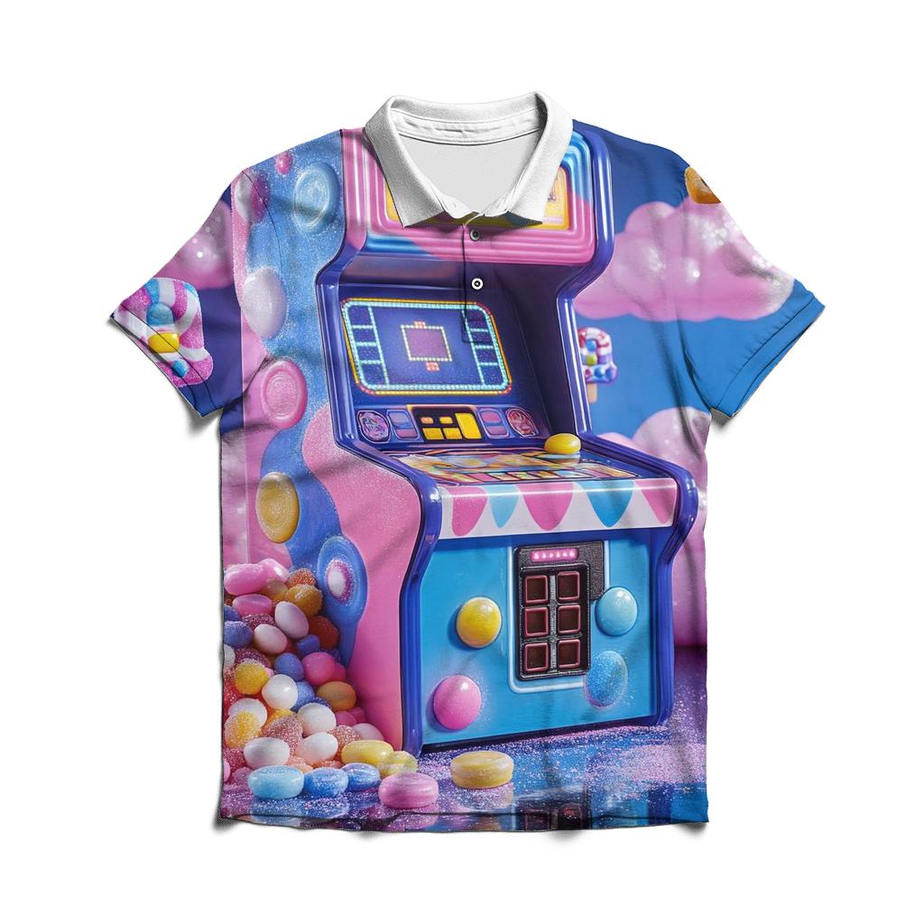 Neon Candy Arcade Clash designer slim fit polos