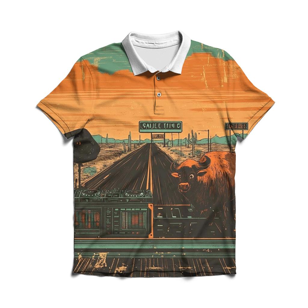 Buffalo Boombox Roadtrip branded logo polo shirts