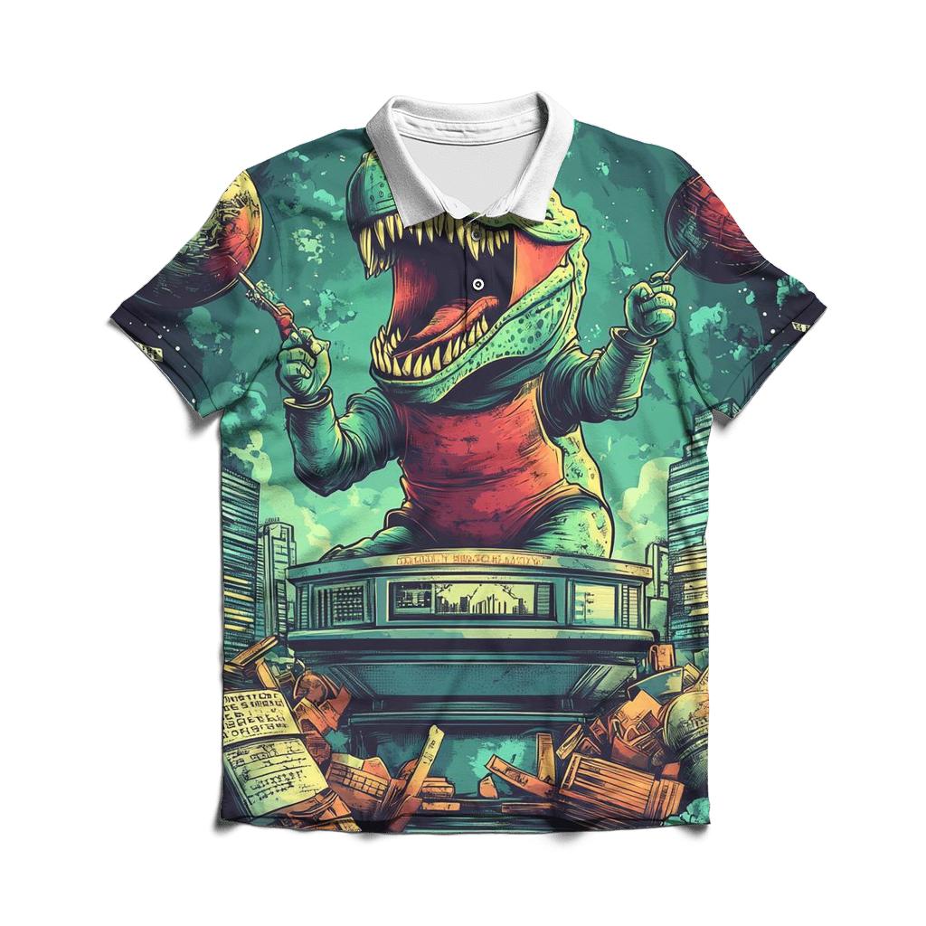 Dino Cartoon Newsbreak designer slim fit polos