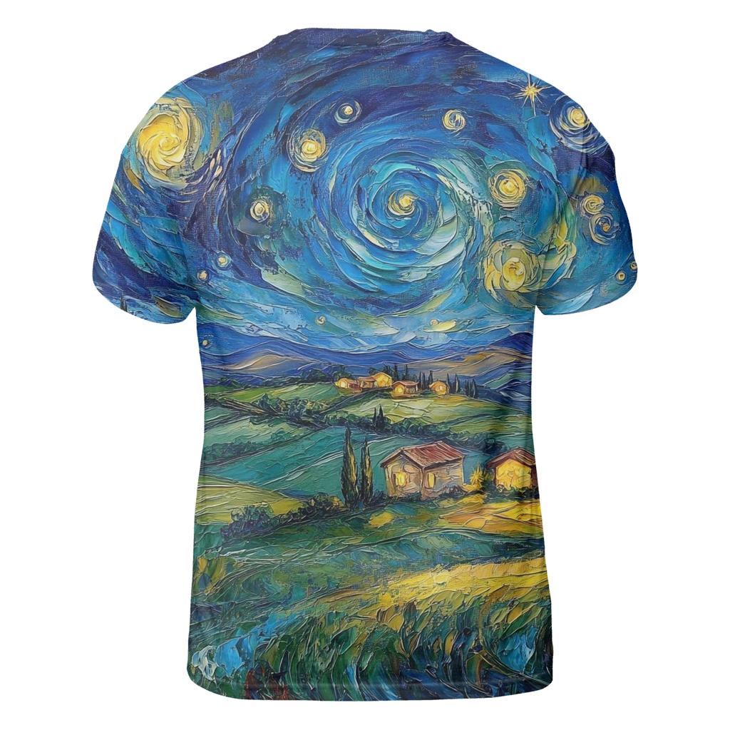 Van Gogh Inspired Starry Countryside unique graphic print tees