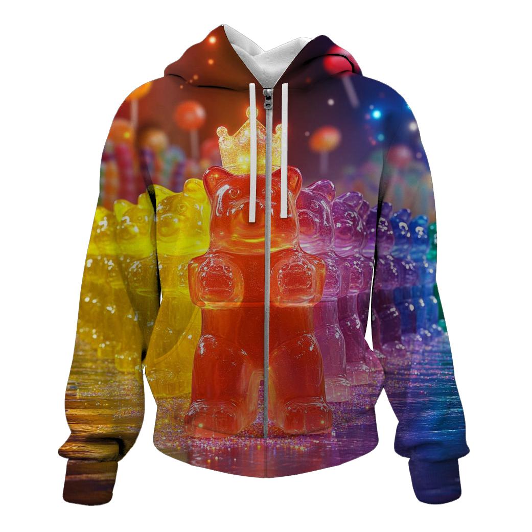 Jelly Bear Neon Parade lightweight hoodies