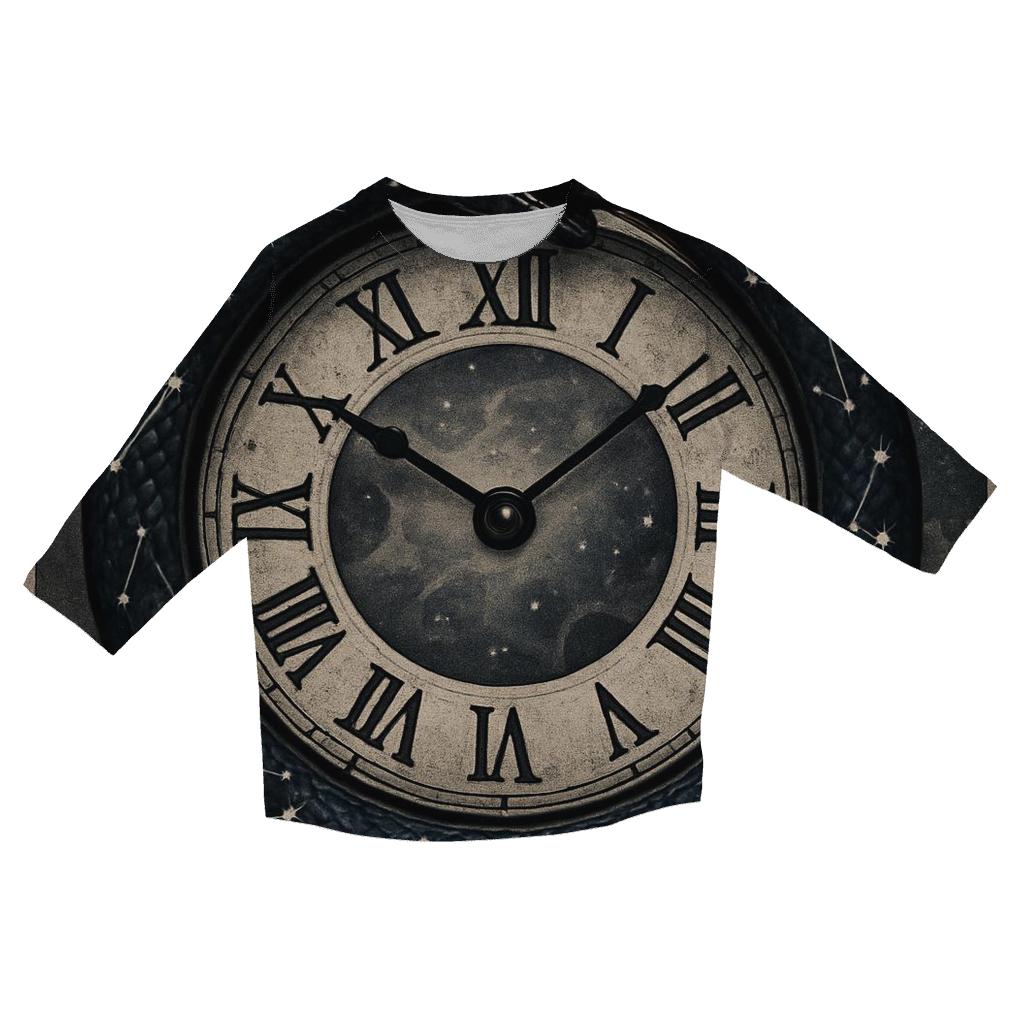 Celestial Serpent Timekeeper casual three quarter sleeve shirts