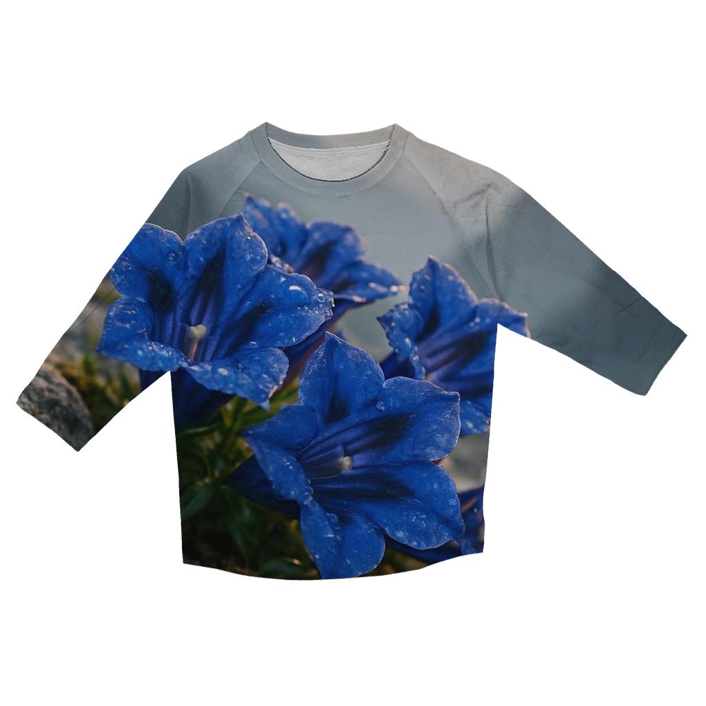 Dawn Dew On Alpine Gentians cotton quarter sleeve shirts
