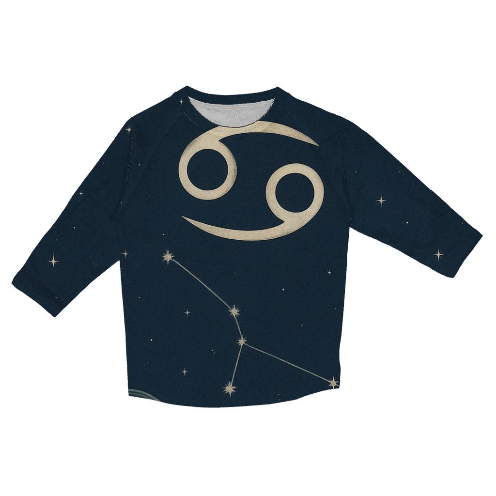 Lunar Cancer Moon Phase Cycle casual three quarter sleeve shirts