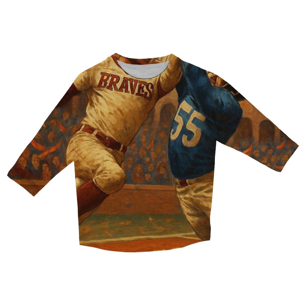 Autumn Gridiron Duel trendy 3/4 sleeve tops