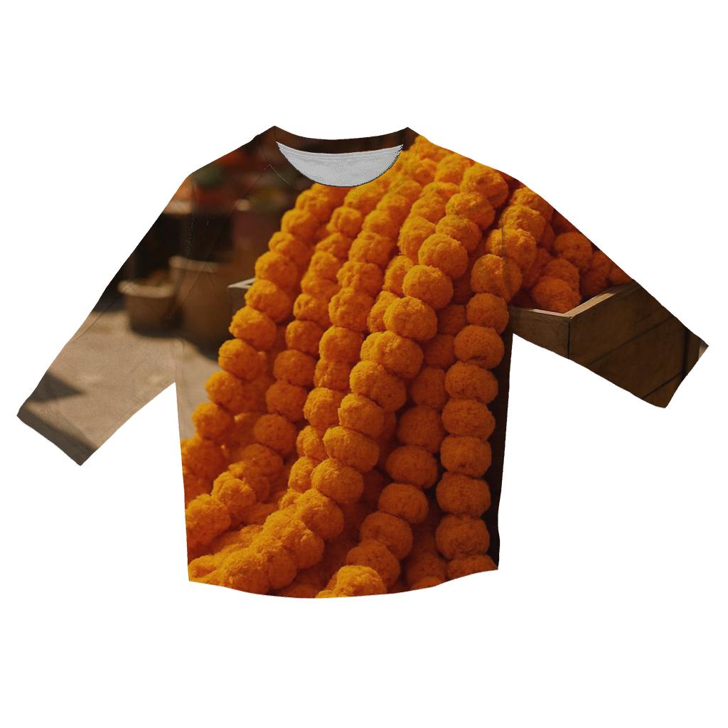 Marigold Market Stall At Noon stylish quarter sleeve tops