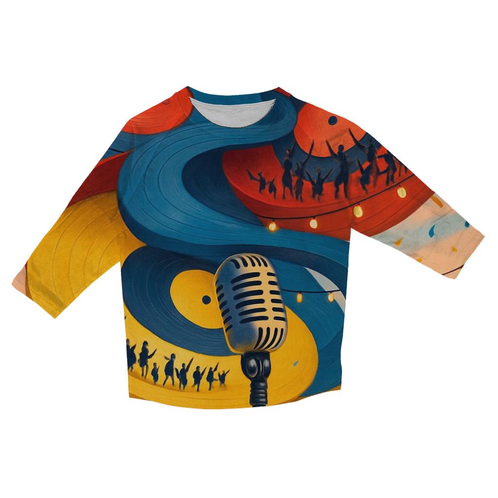 Vinyl Spiral Festival fashion 3/4 sleeve shirts
