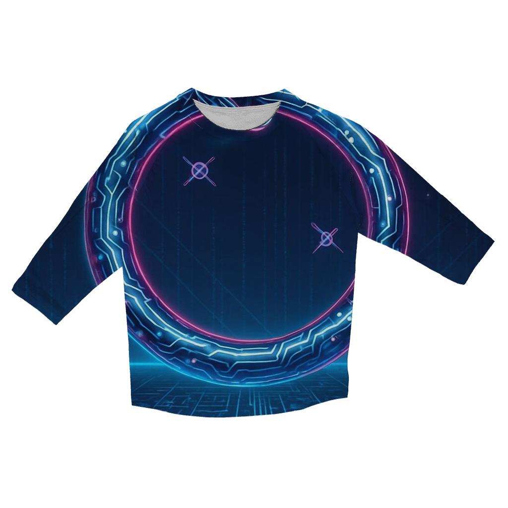 Chromatic Neon Ouroboros Circuit personalized 3/4 sleeve tees