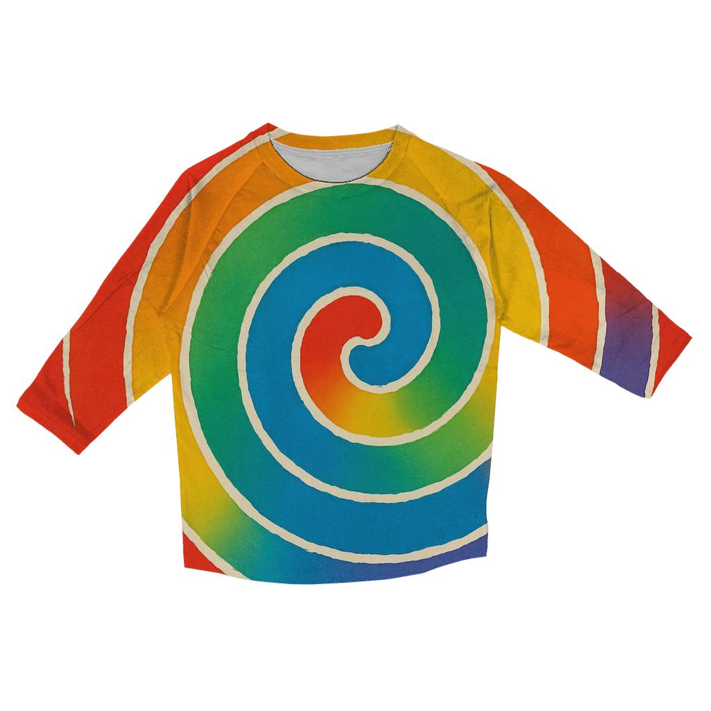 Classic Rainbow Spiral stylish quarter sleeve tops