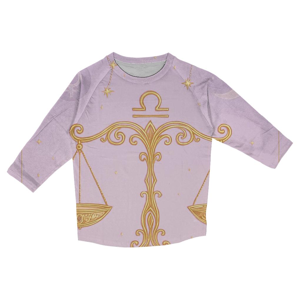 Libra Scales Balance Symbol personalized 3/4 sleeve tees
