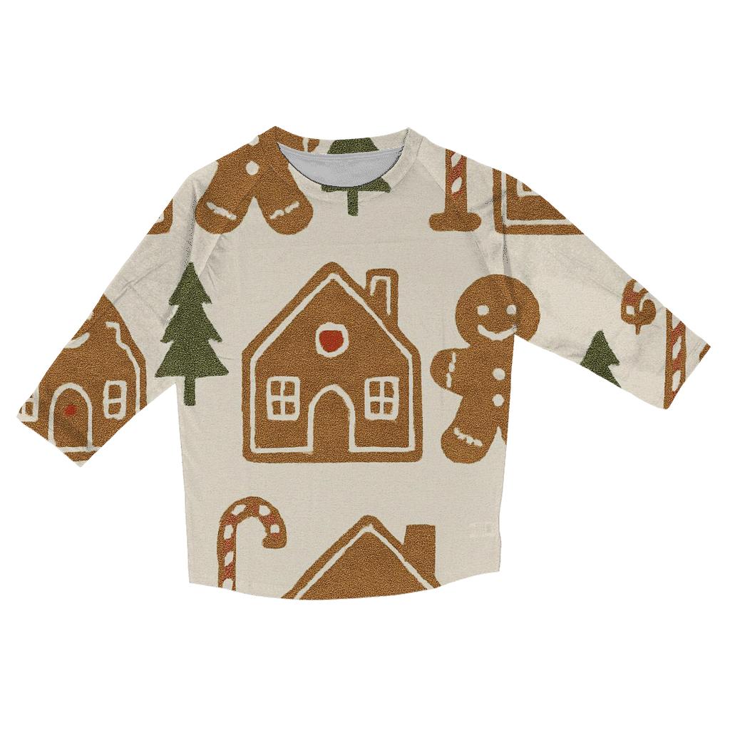 Gingerbread Village Parade Design designer 3/4 sleeve blouses