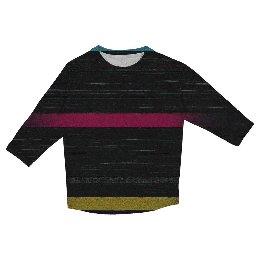 VHS Static Stripes stylish quarter sleeve tops