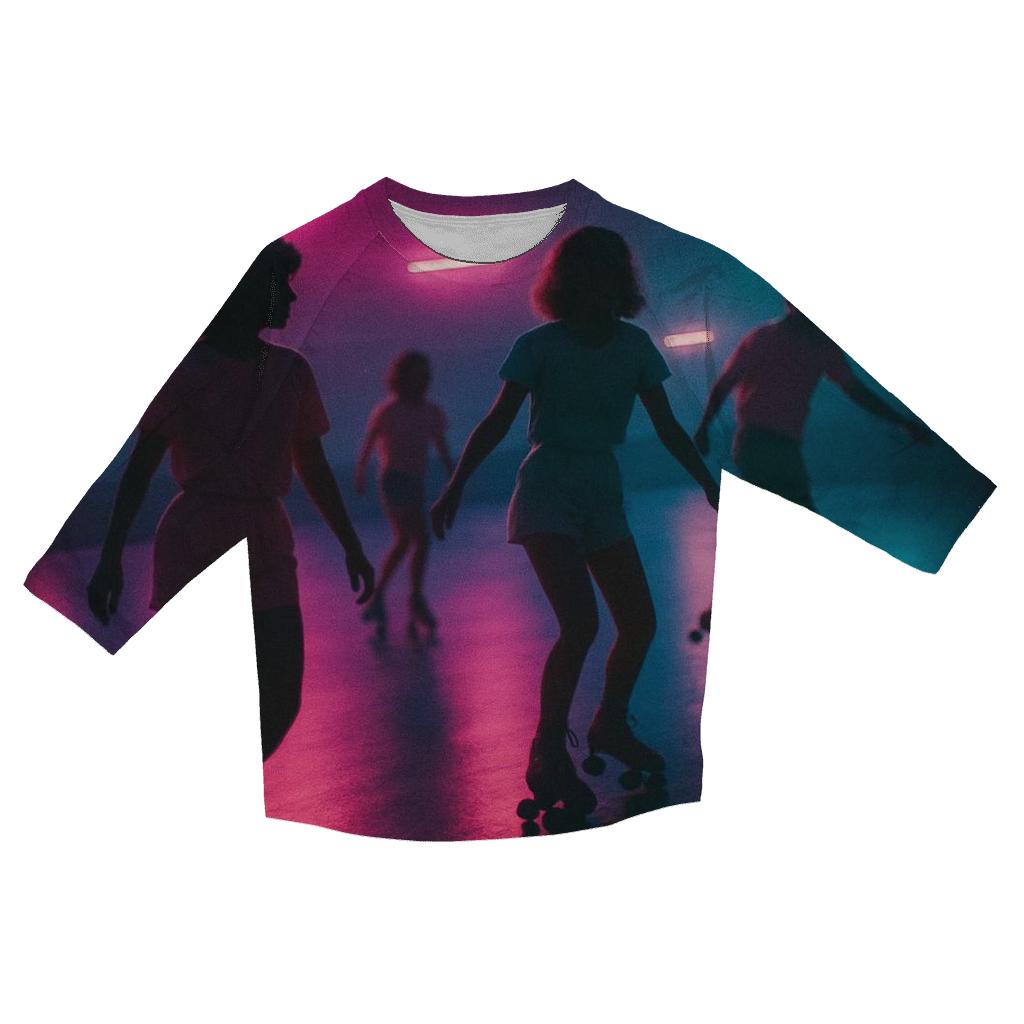 Retro Roller Rink Night personalized 3/4 sleeve tees