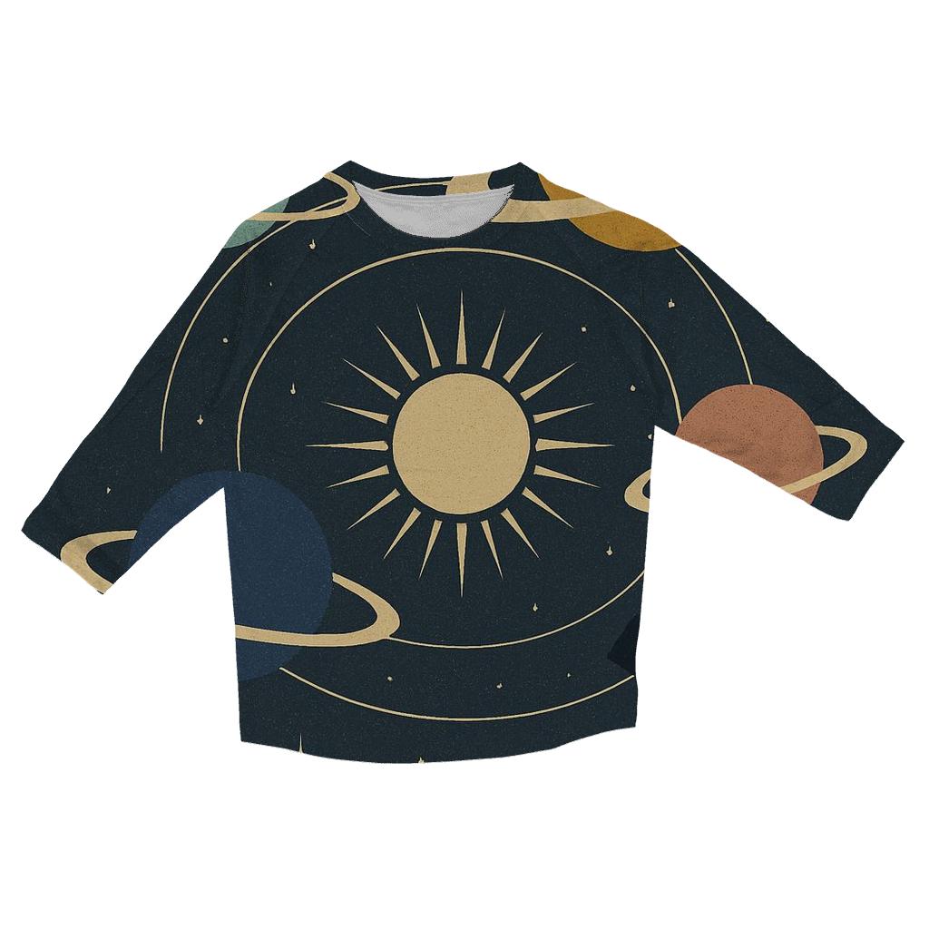 Retro Cosmic Orbit custom 3/4 sleeve shirts