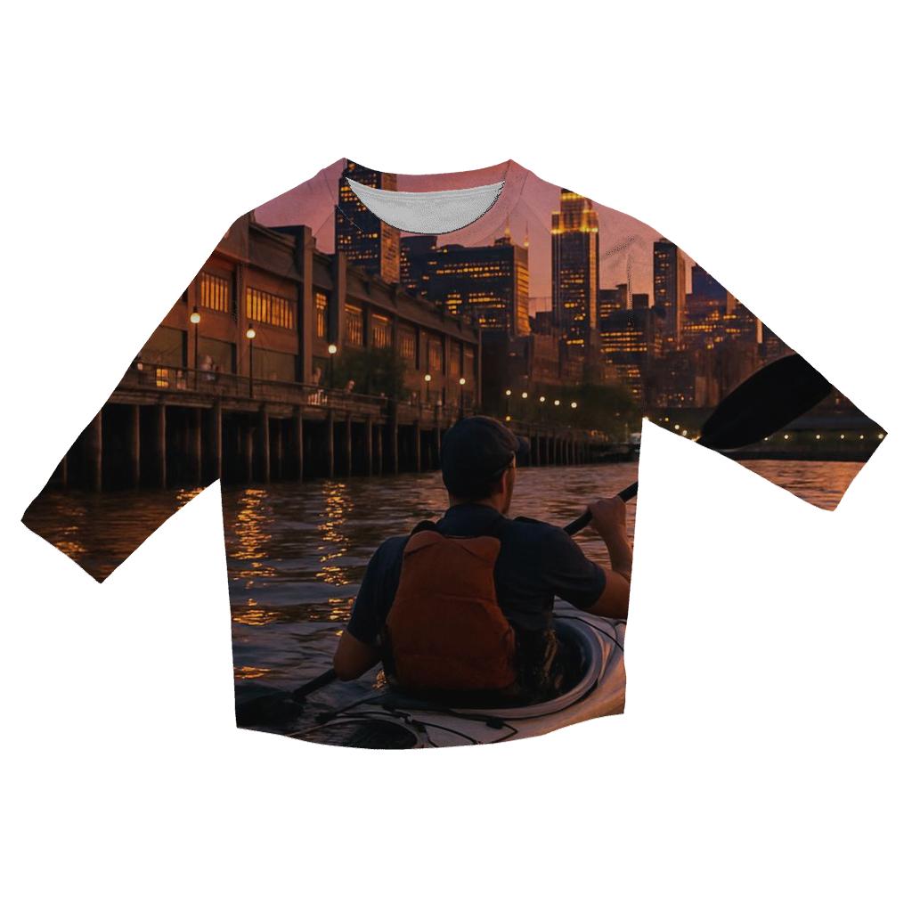Sunset Kayak Paddle Along Chelsea Piers personalized 3/4 sleeve tees