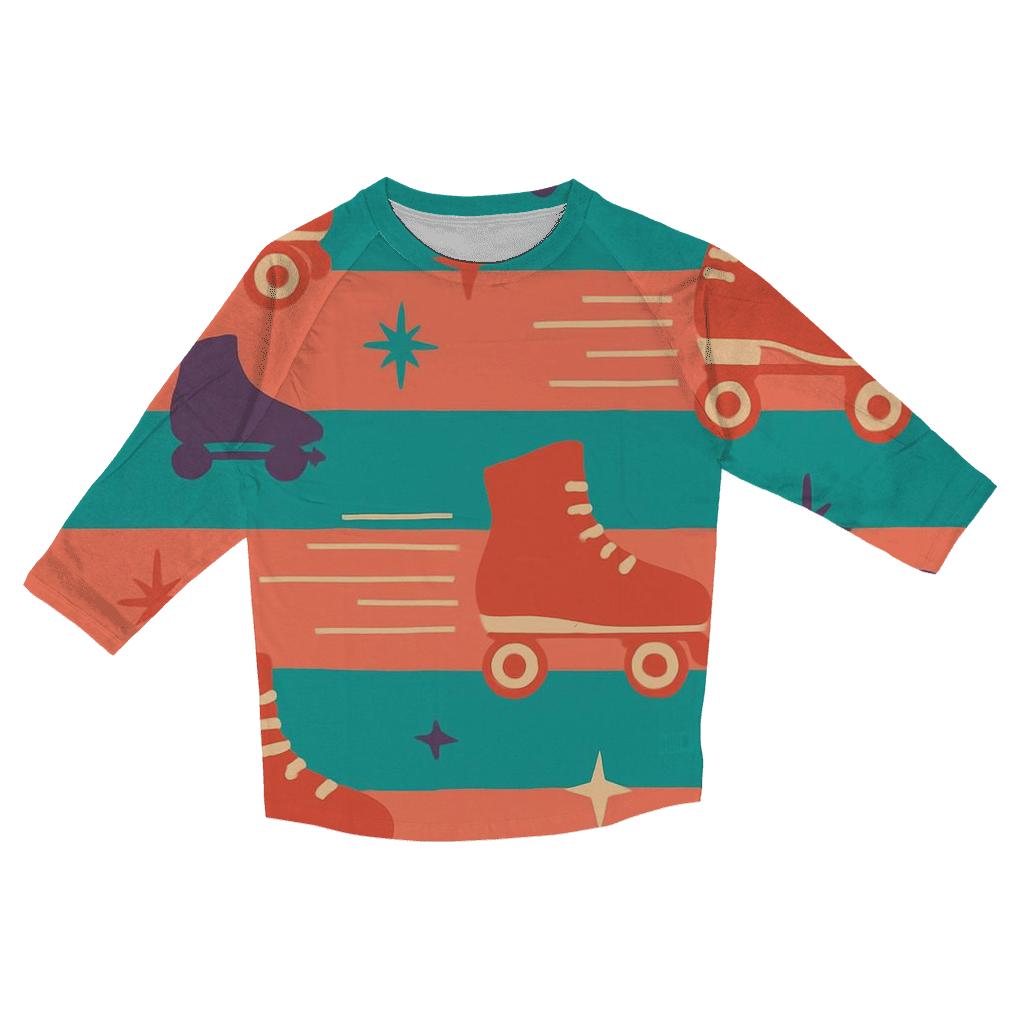 Roller Rink Stripes custom 3/4 sleeve shirts