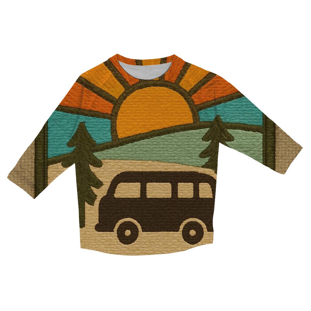 Sunburst Camper Patch custom 3/4 sleeve shirts