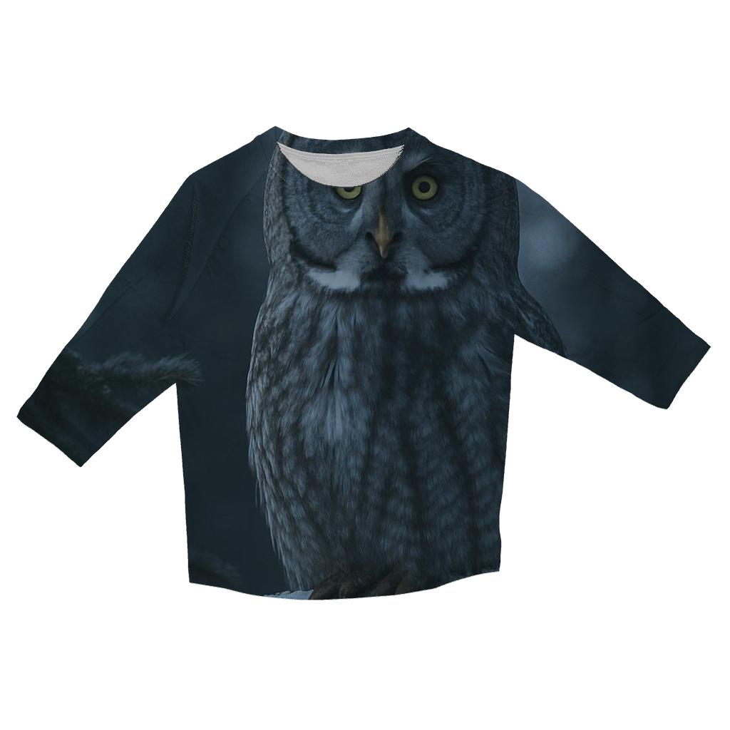 Boreal Crown Great Gray Owl cotton quarter sleeve shirts
