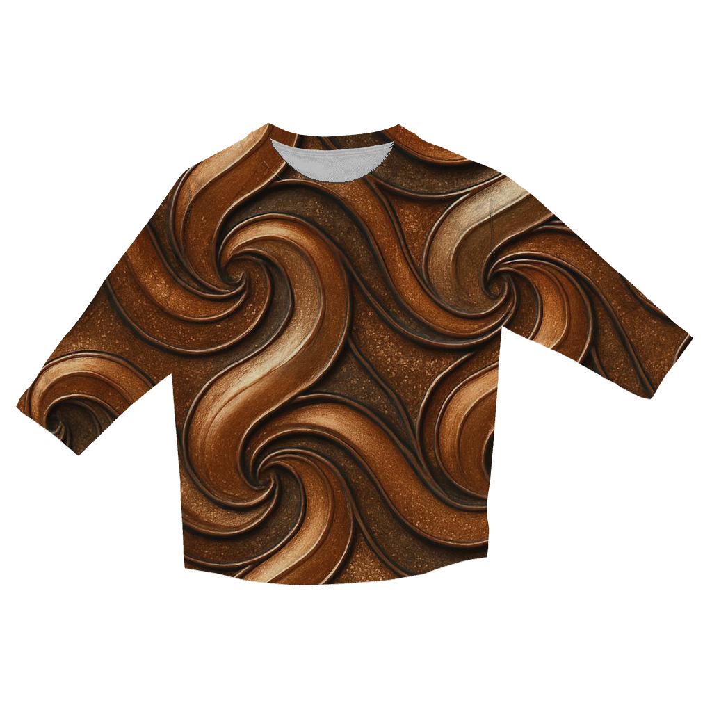 Copper Ripple Lattice fashion 3/4 sleeve shirts