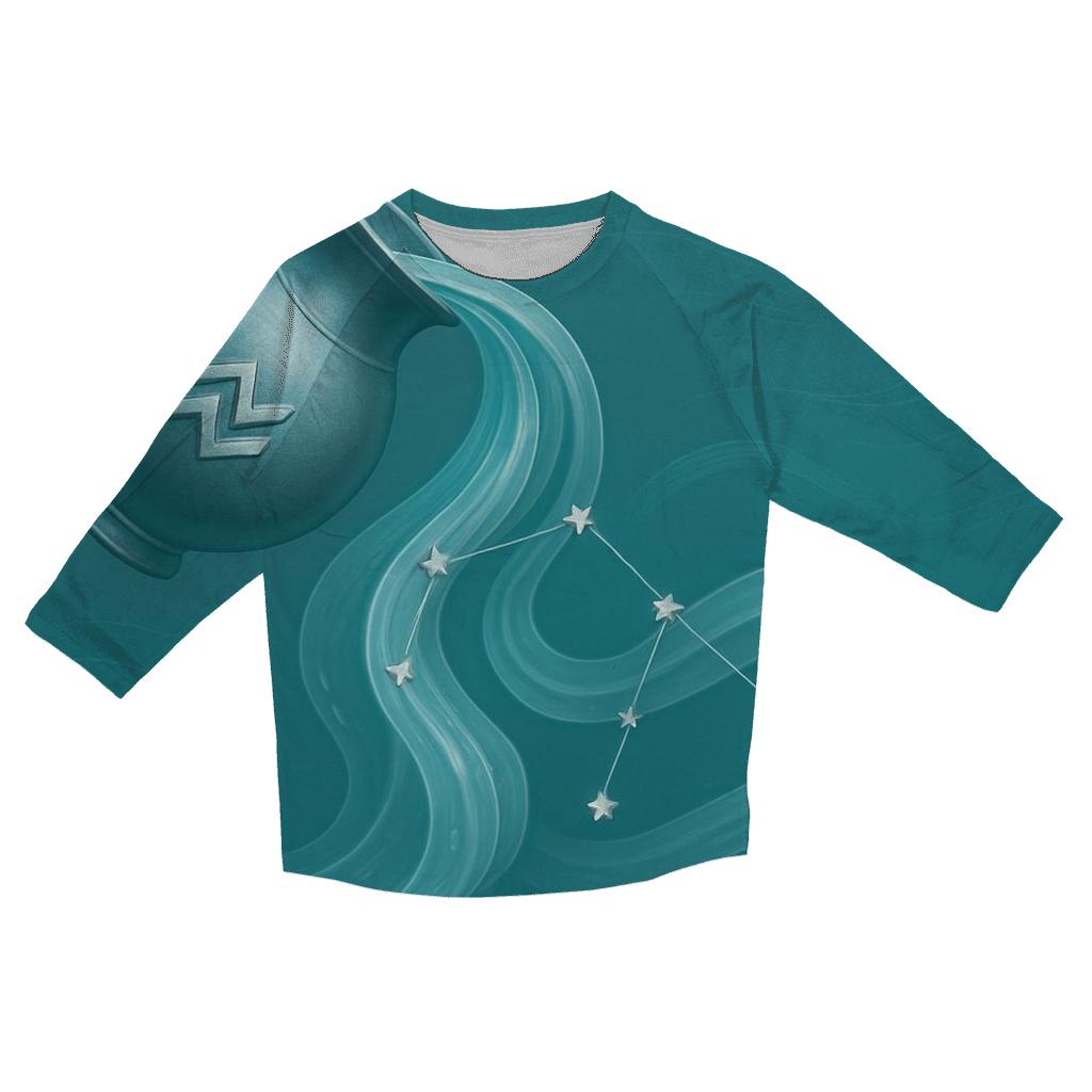 Aquarius Water Bearer Wave Chart fashion 3/4 sleeve shirts