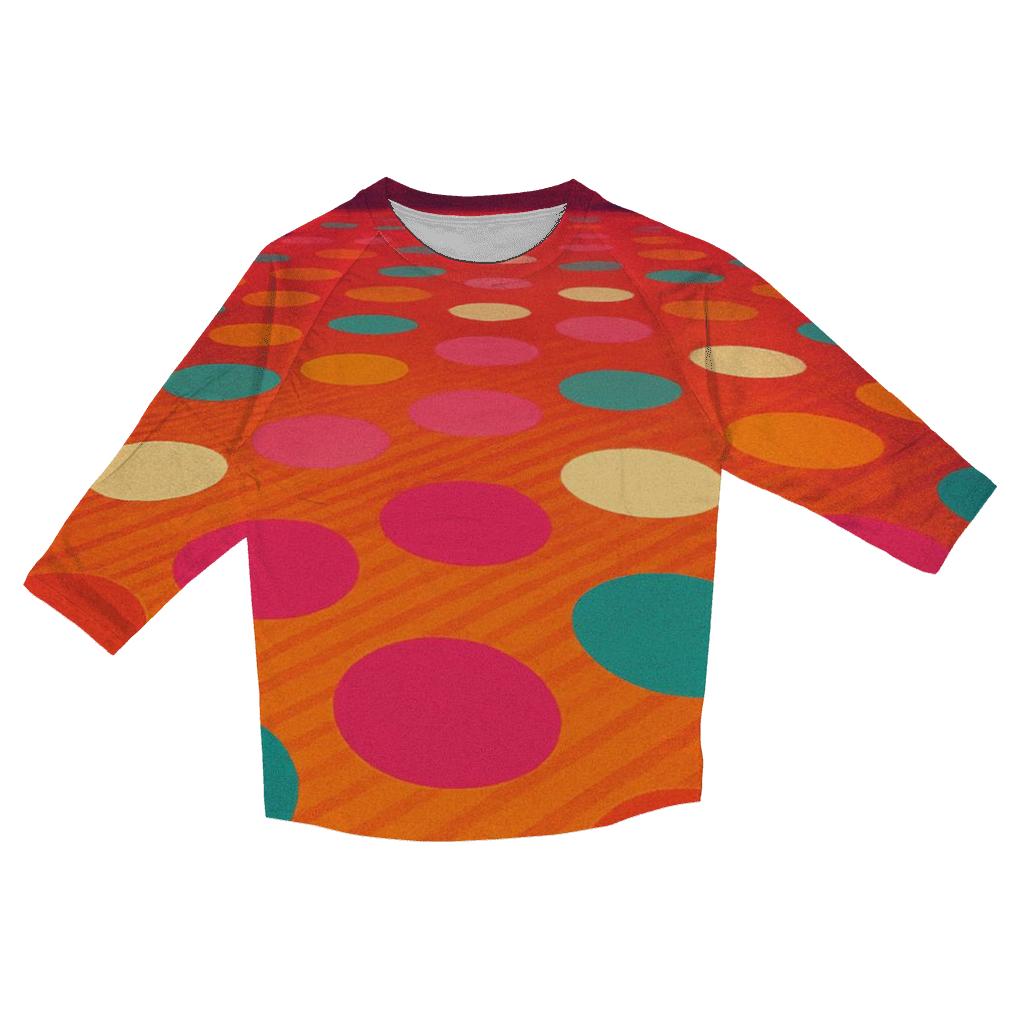 Orange Roller Rink designer 3/4 sleeve blouses