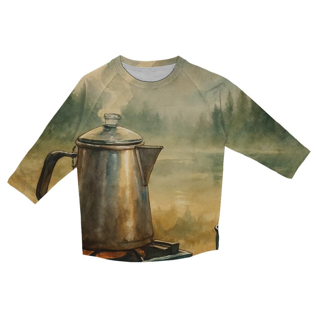 Percolator Peak Scene printed three quarter sleeve shirts