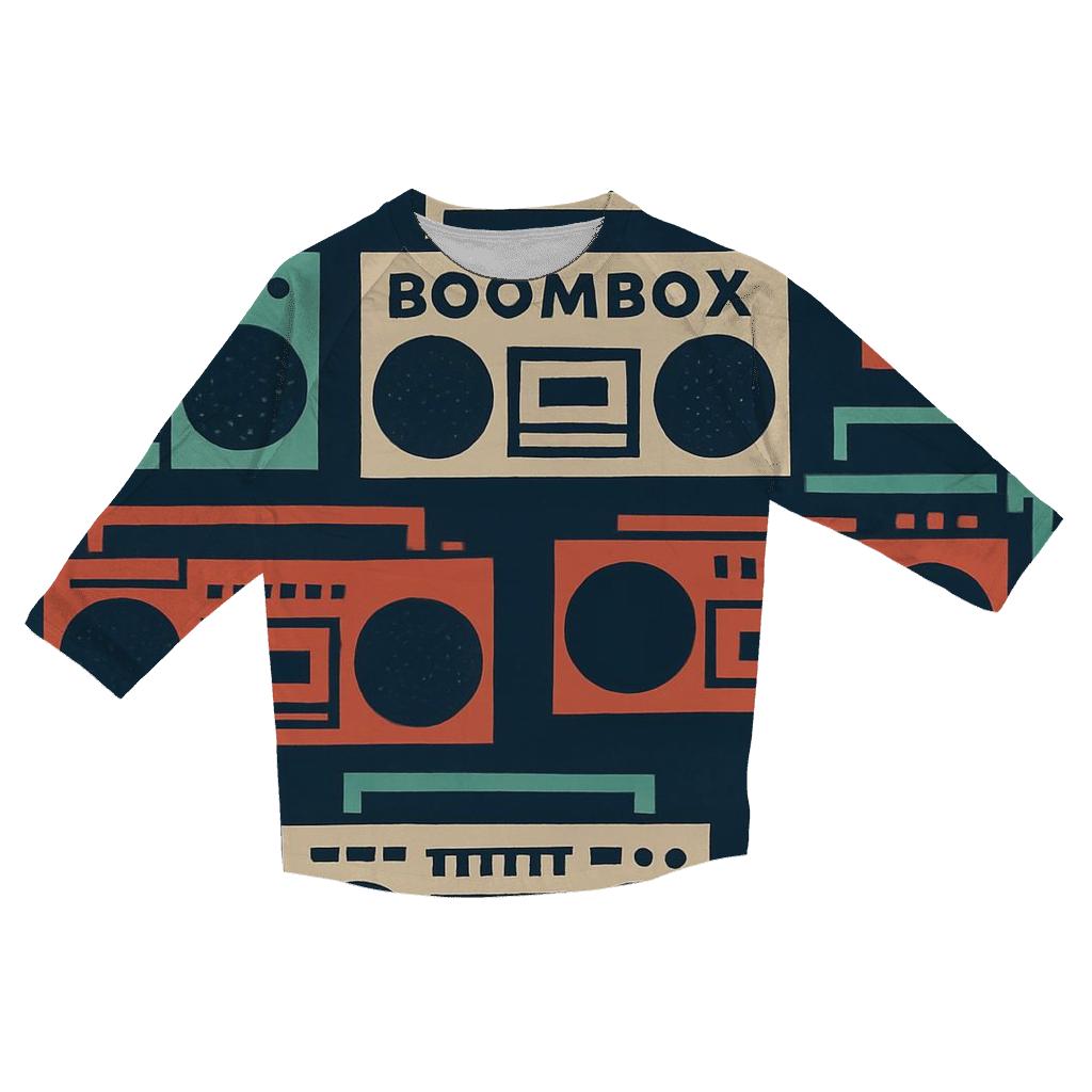 Boom Box Block Print personalized 3/4 sleeve tees